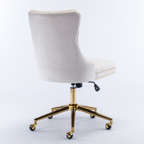 Velvet Fabric Tufted Button Makeup Dressing Chair