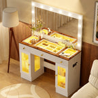 Vanity Desk with Large LED Mirror