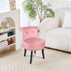 Padded Makeup Dressing Stool Chair with Wood Legs