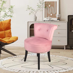 Padded Makeup Dressing Stool Chair with Wood Legs