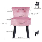 Padded Makeup Dressing Stool Chair with Wood Legs