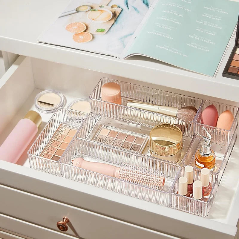 Luna Clear Acrylic Vanity Drawer Organizer Set