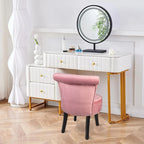 Padded Makeup Dressing Stool Chair with Wood Legs