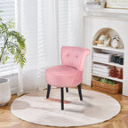 Padded Makeup Dressing Stool Chair with Wood Legs