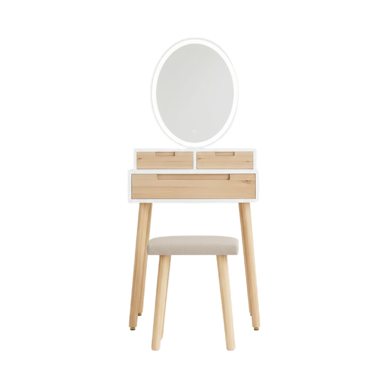 Compact Vanity Desk with Mirror and Storage for Small Spaces