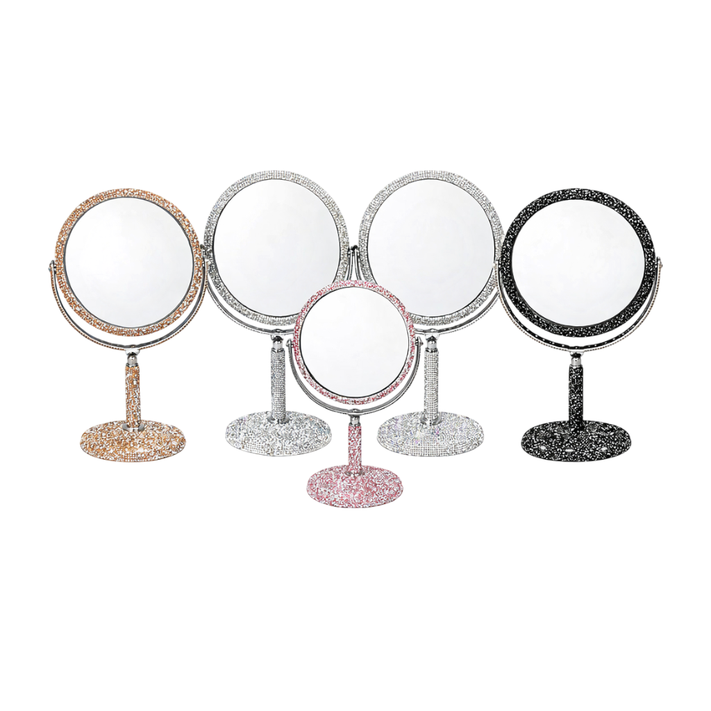 Double-Sided Makeup Mirror - Rhinestones