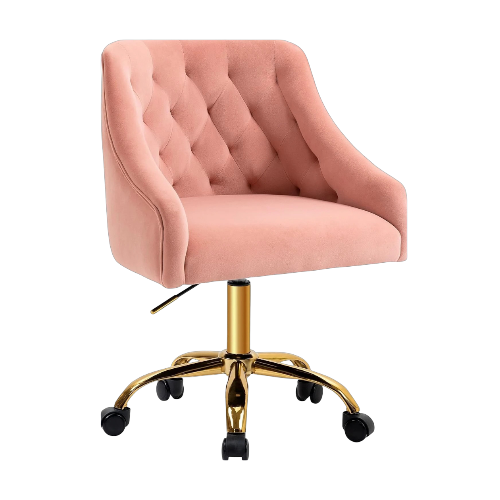 Height Adjustable Swivel Vanity Chair - Pink