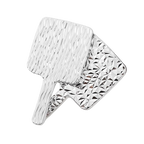 Square Handheld Mirror with Electroplated Ripple Design
