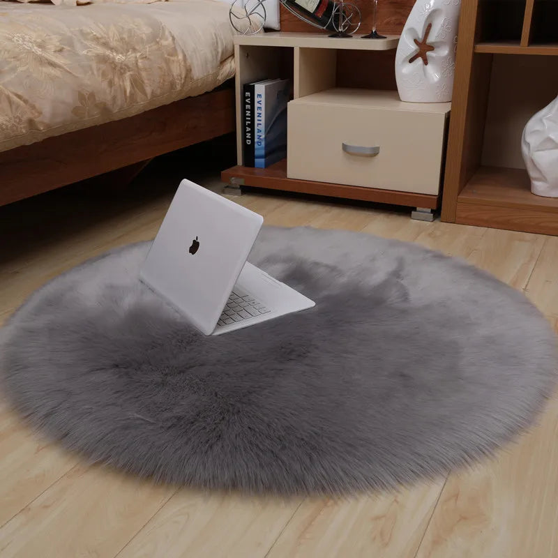 Artificial Sheepskin Vanity Chair Carpet Mat
