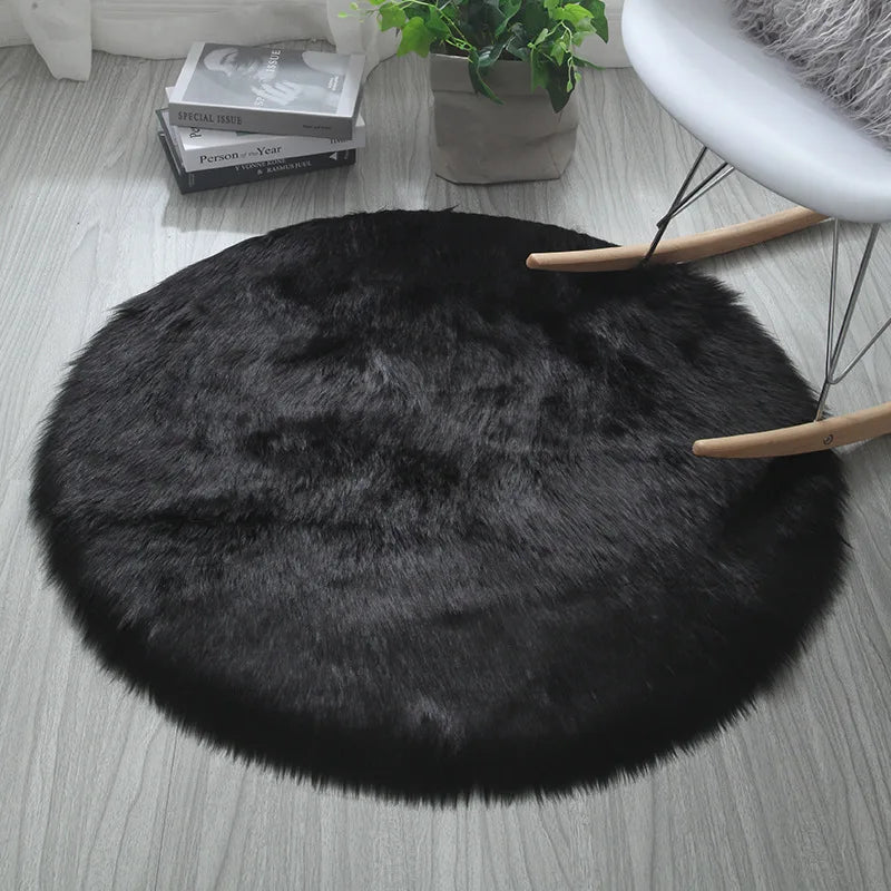 Artificial Sheepskin Vanity Chair Carpet Mat