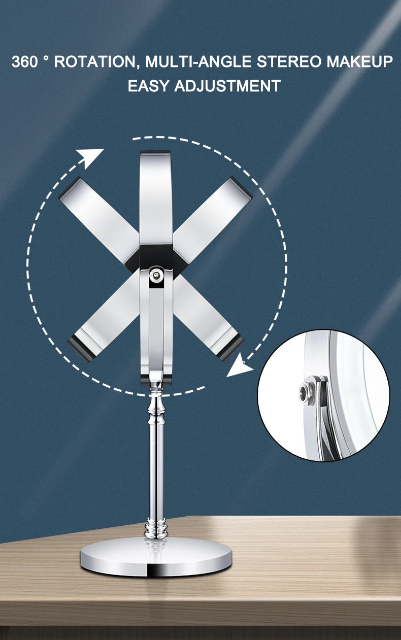 8 Inch Portable Vanity Makeup Mirror With 10X Magnifying