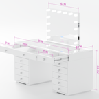 Glam & Glow – Smart Vanity Set Glossy White Edition— 13 Drawers