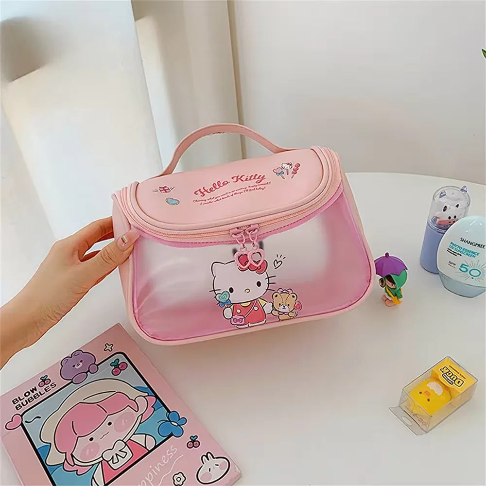 Hello Kitty Zipper Large Capacity Makeup Bag