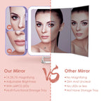 Portable Trifold Led Makeup Mirror with 1X 3X 7X Magnification