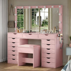 15 Drawers Vanity Set - Pink