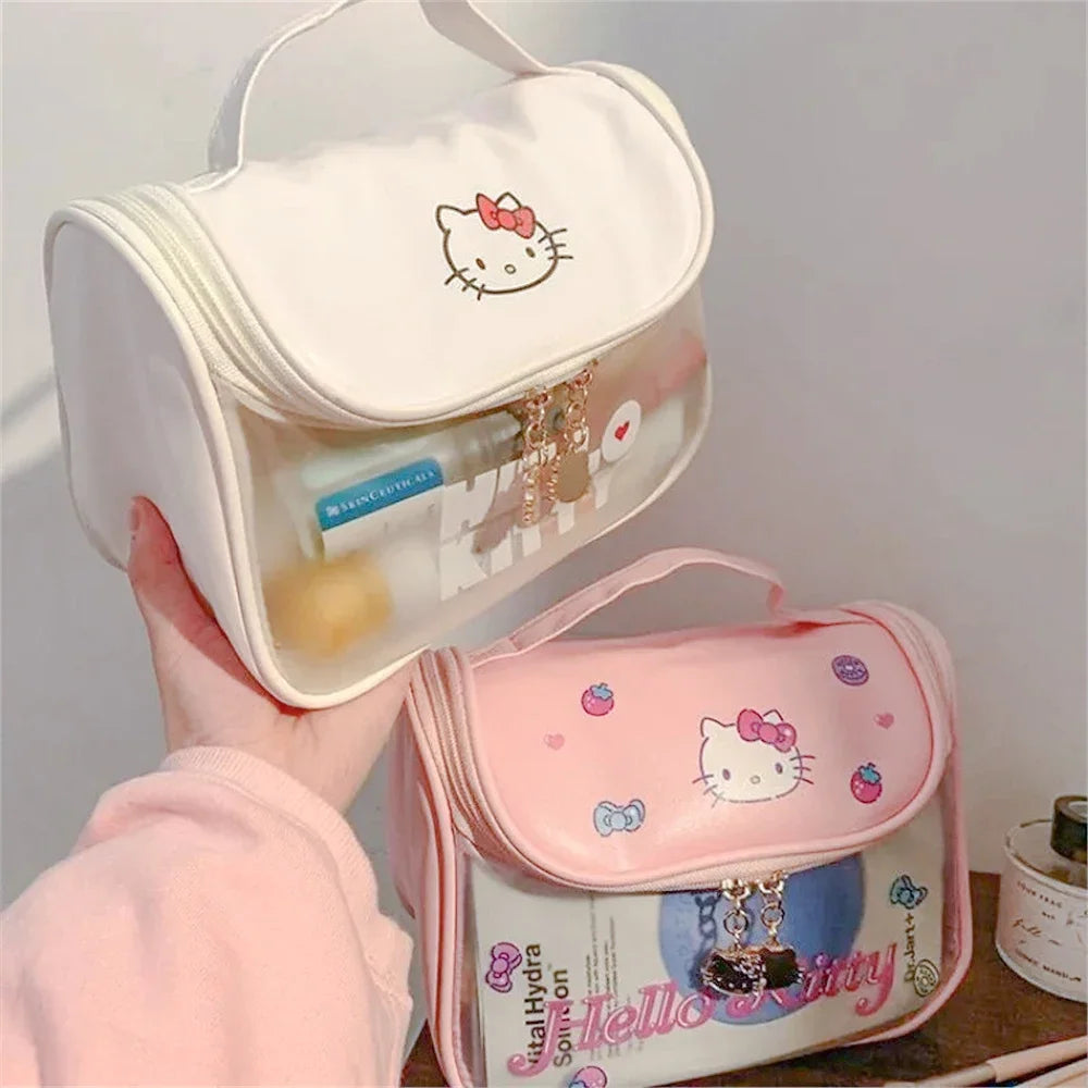 Hello Kitty Zipper Large Capacity Makeup Bag