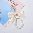 Pearl Beaded with bow Bag Keychain