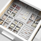 Luxury Velvet Drawer Organizer Tray [Beige]