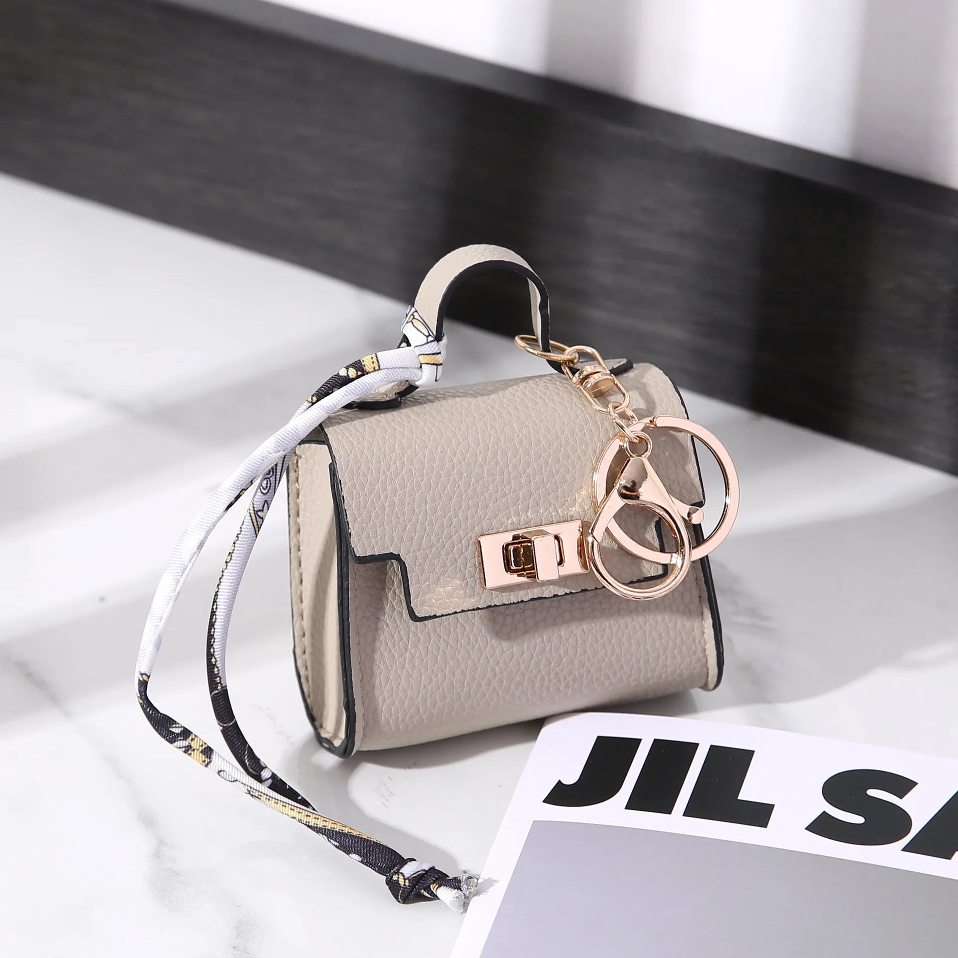 Luxury Mini Leather Bag Keychain For Purse