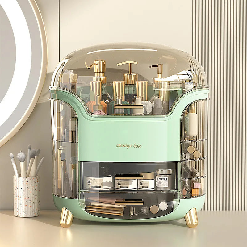 Large Capacity Crystal Makeup Organizers - Mint Green