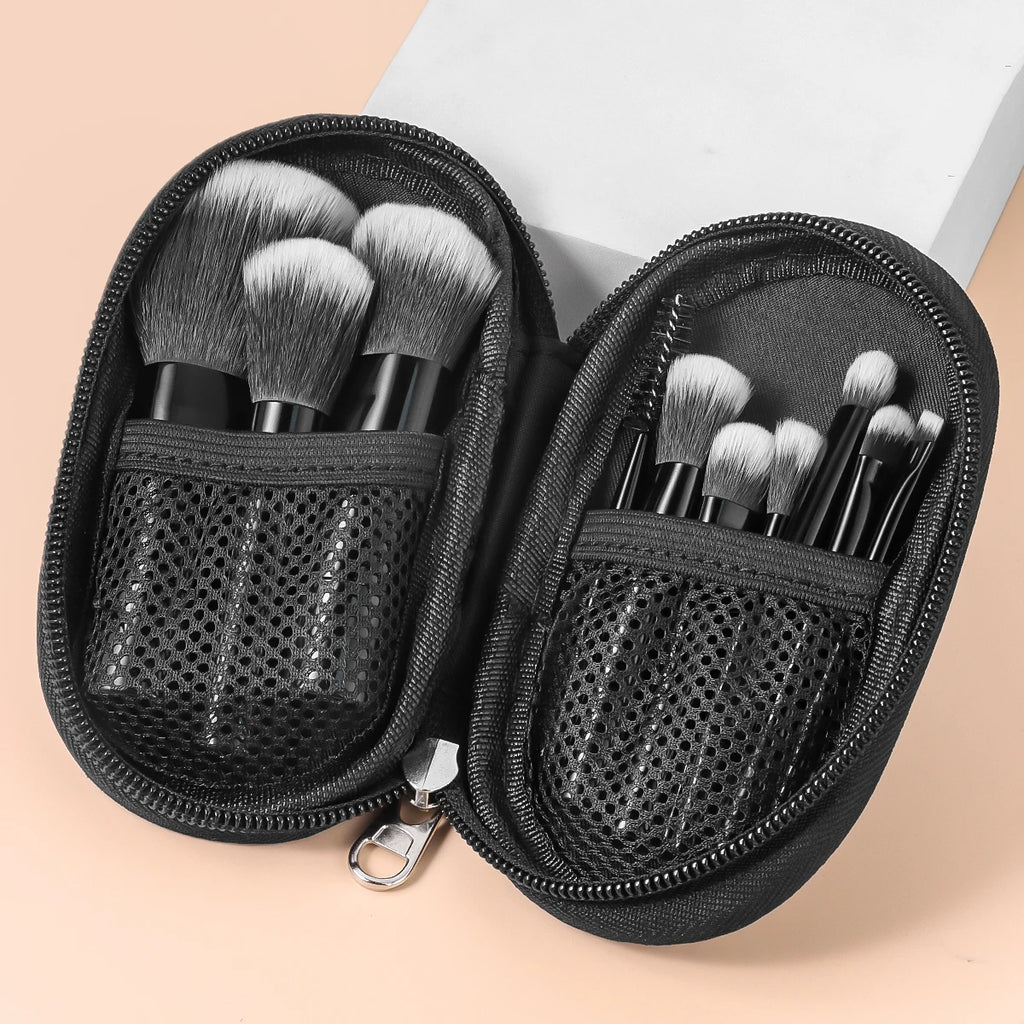 Premium Makeup Mini Brush Set With Pouch [10Pcs]