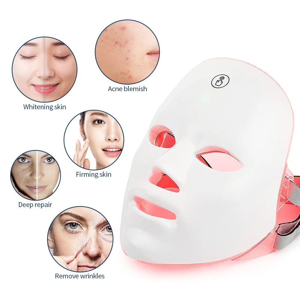 Wireless LED Light Therapy Face Mask with 7 Colors