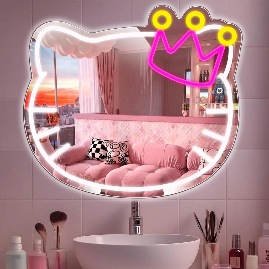 Hello Kitty Neon LED Light Makeup Mirror