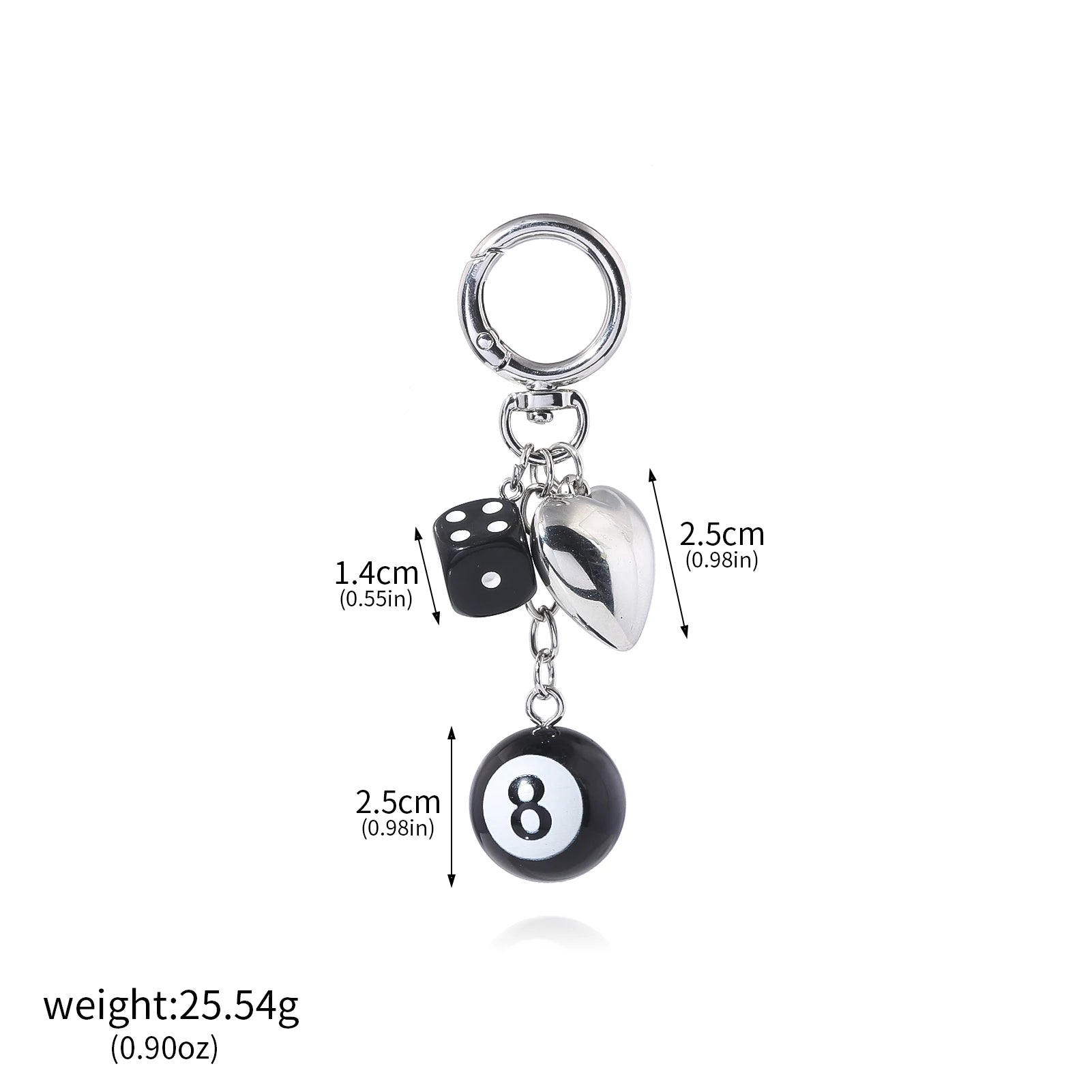 Billiard Ball Shape Bag Keychain