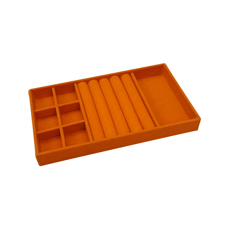 Luxury Velvet Drawer Organizer Tray [Orange]