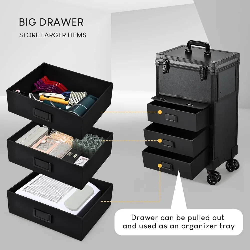 Rolling Makeup Case With LED Mirror