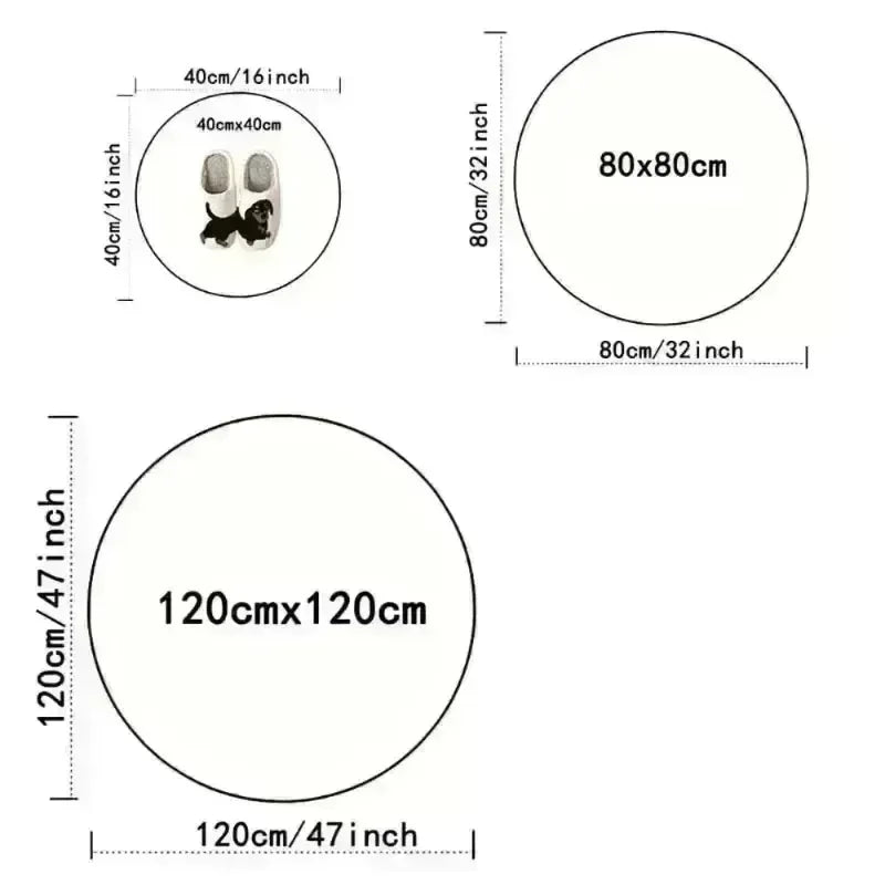 Geometric Round Vanity Desk Rug