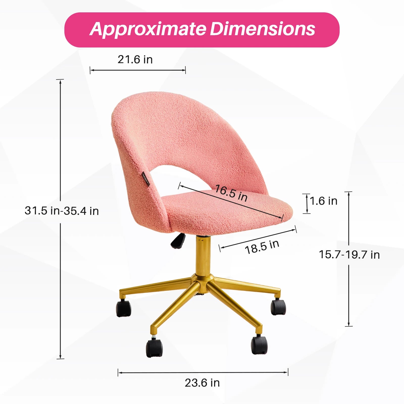 Makeup Vanity Desk  Adjustable Swivel Chair