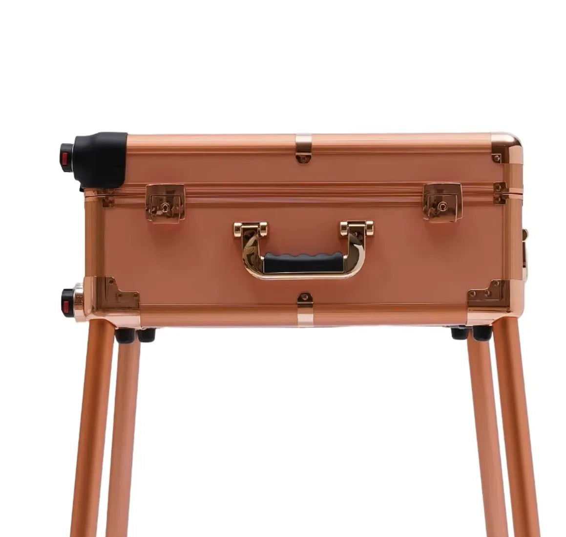 Aluminum Rolling Makeup Trolley With 8 LED Lights and Stand