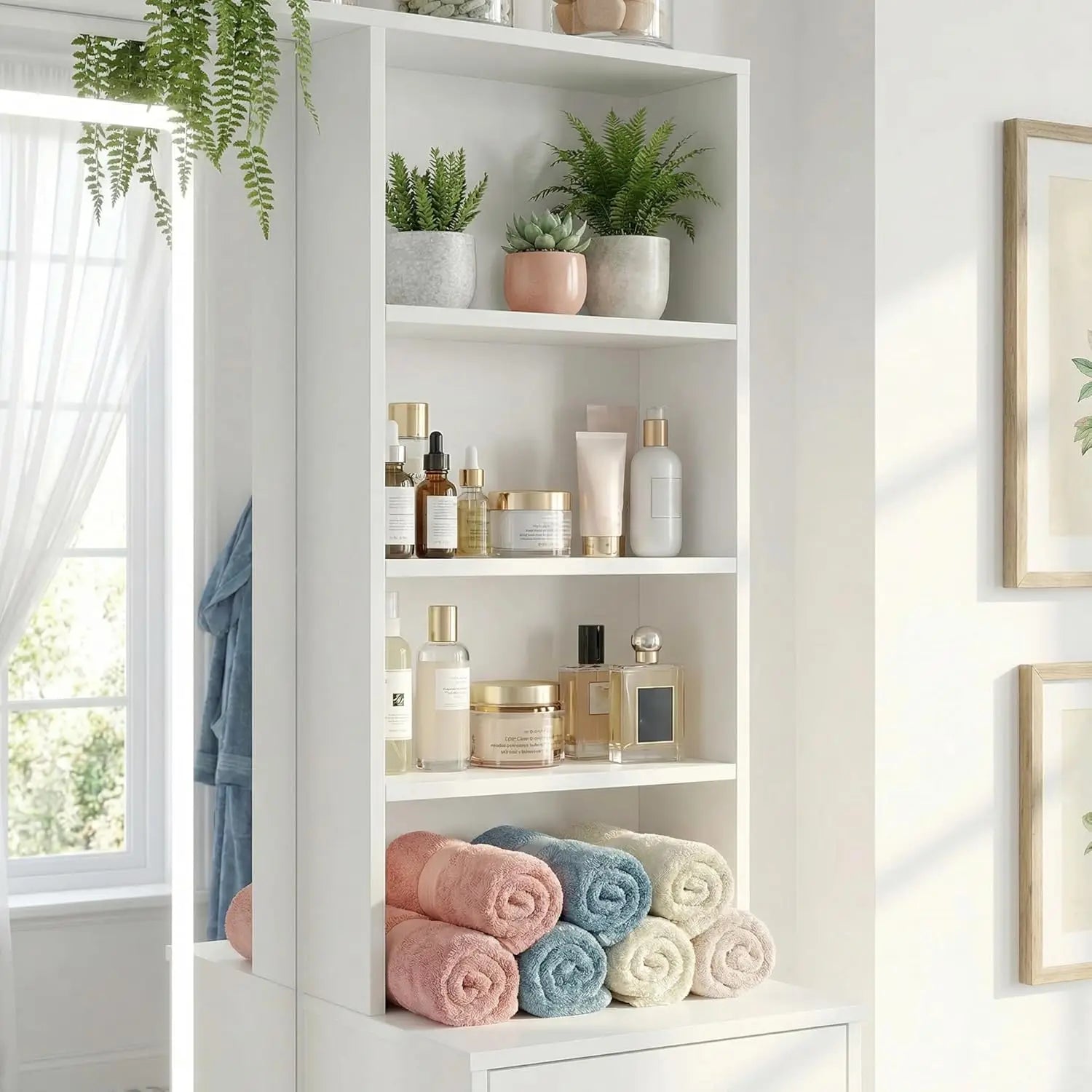 Full-Length Vanity Set With 8 Drawers & Shelves