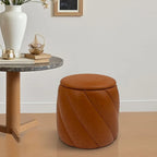 Round Ottoman Vanity Stool With Soft Padded Seat