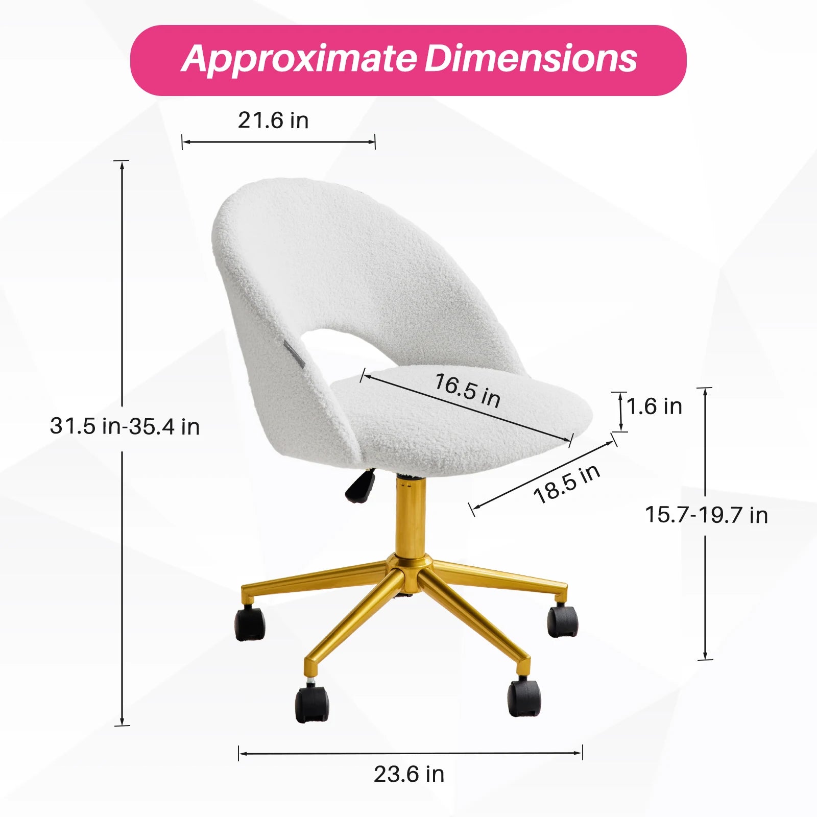 Makeup Vanity Desk  Adjustable Swivel Chair