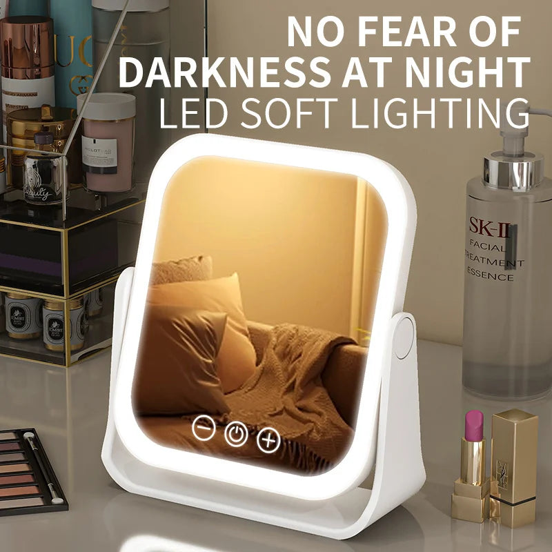 Double-Sided LED Makeup Mirror With 3X Magnifier