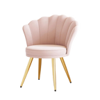 Vanity Chair with Gold Legs -  Light Pink
