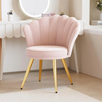 Vanity Chair with Gold Legs -  Light Pink