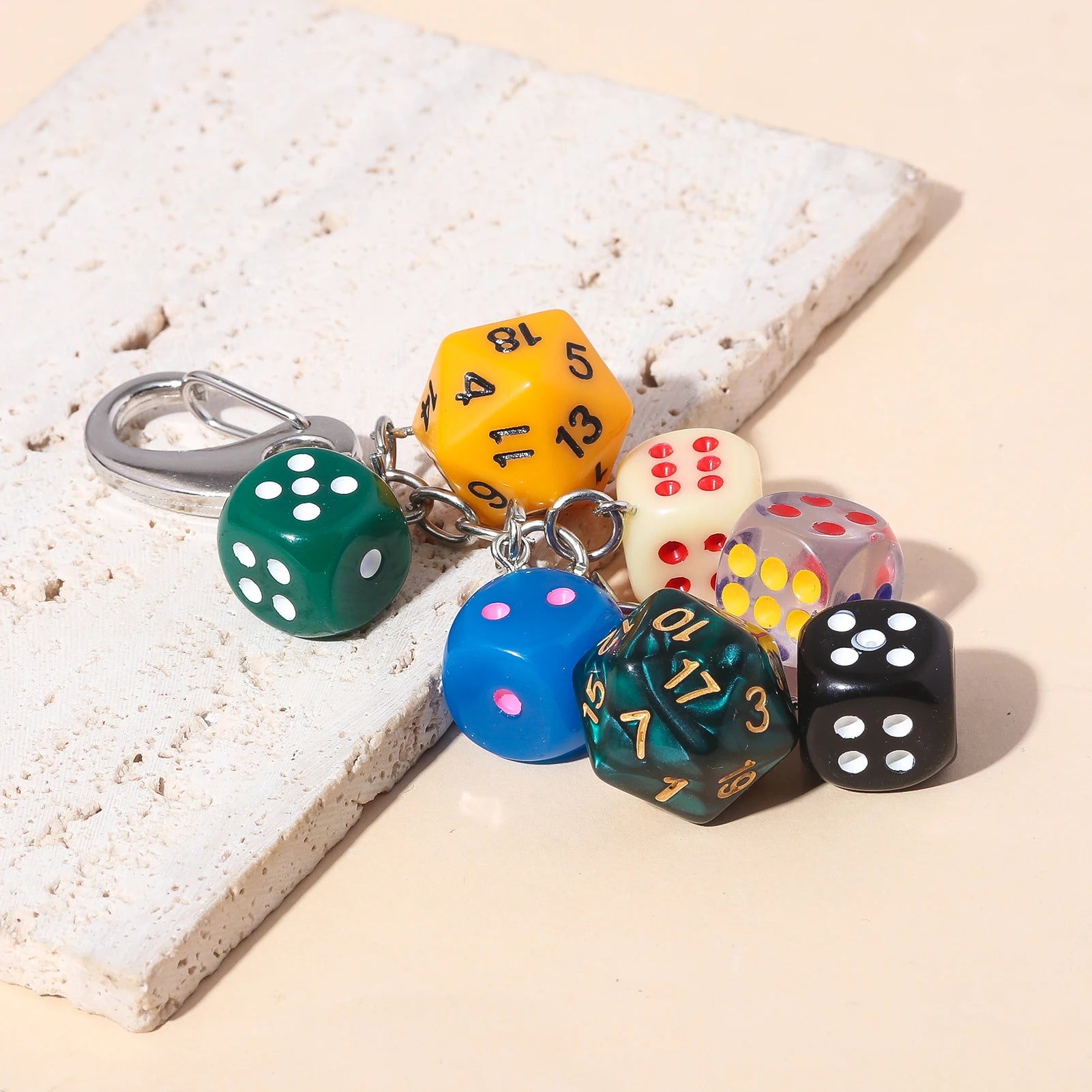 Vintage Dice Shape Bag Keychain