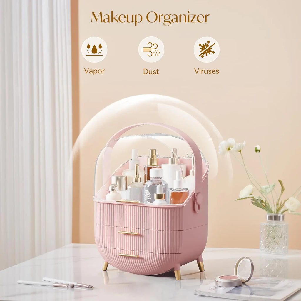 Large Capacity Makeup Organizers - Pink
