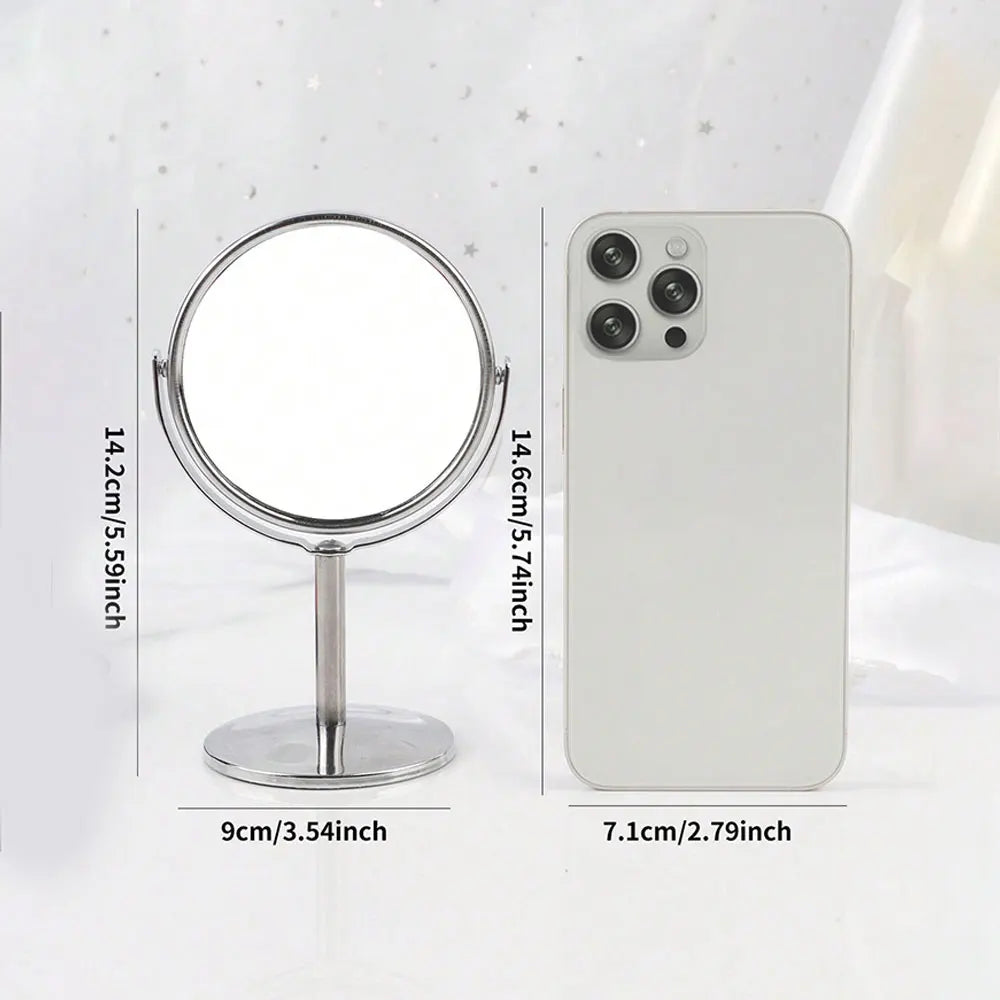 Double Side Standing Makeup Mirror With 2x Magnification [3/4/5 Inches]