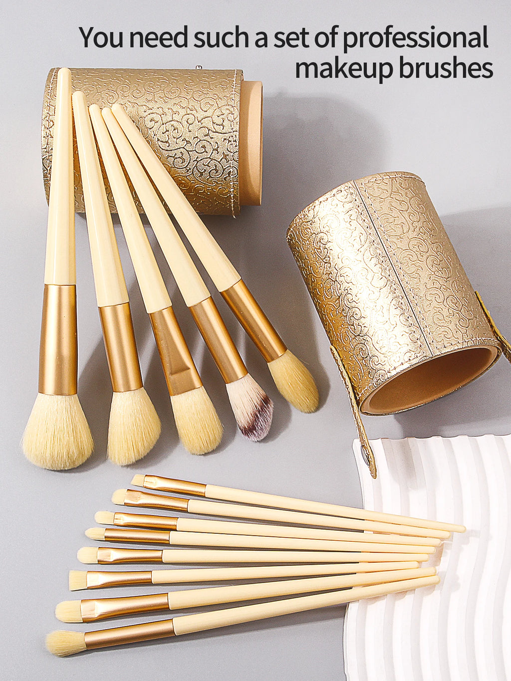Makeup Brush Set With Sponge & Powder Puffs