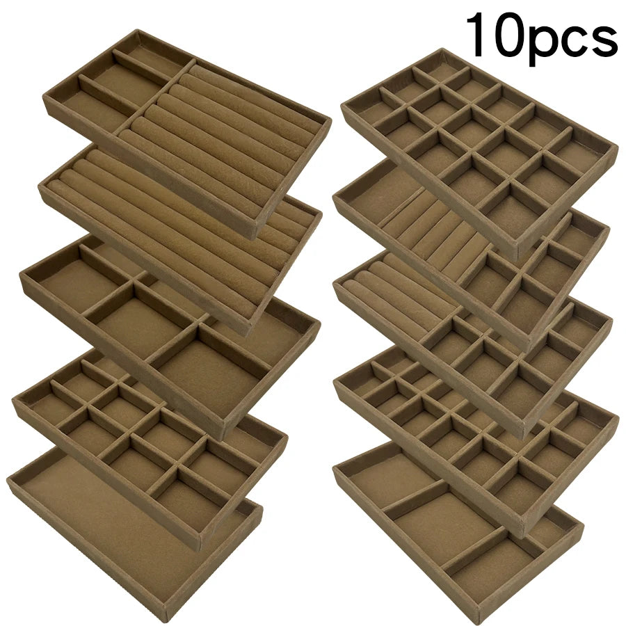 Jewelry Box Display Tray Set | Drawer Organizer | 8,10 Pcs