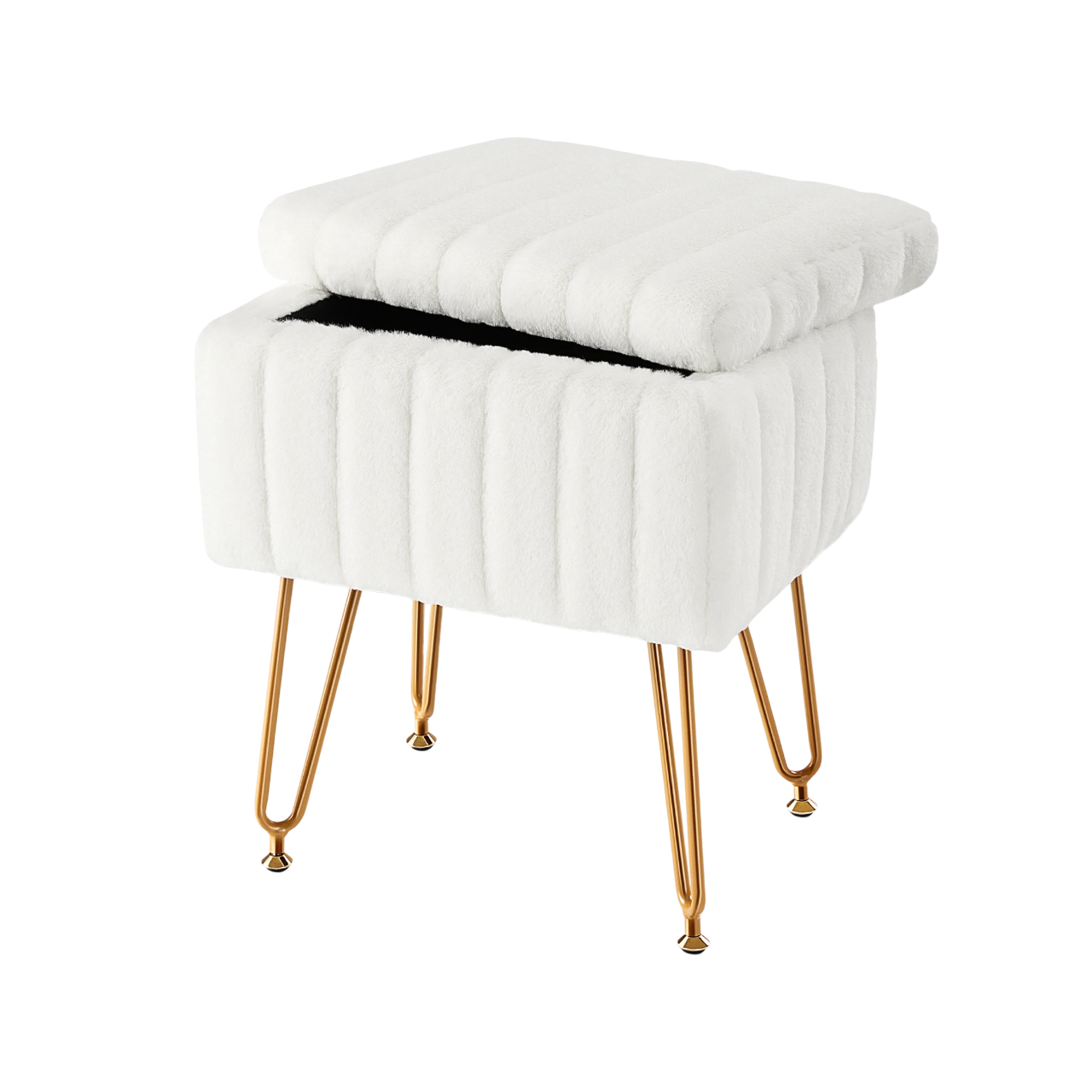 Faux Fur Vanity Desk Stool