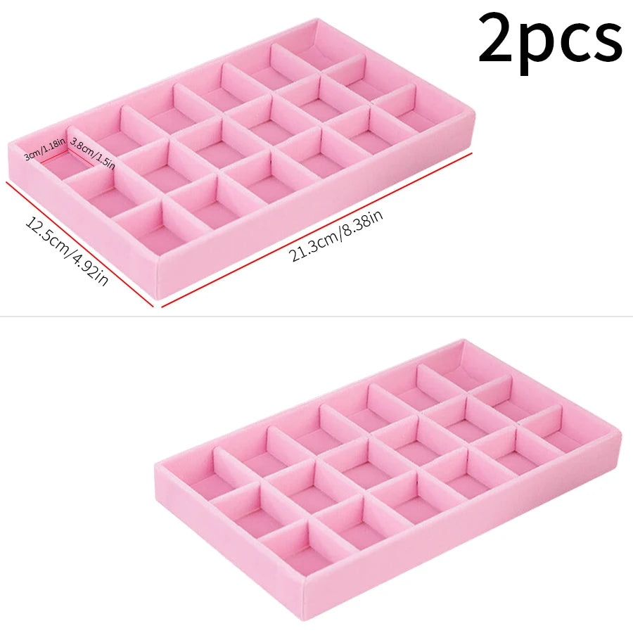 Jewelry Box Display Tray Set | Drawer Organizer | 2 Pcs