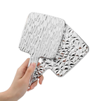 Square Handheld Mirror with Electroplated Ripple Design