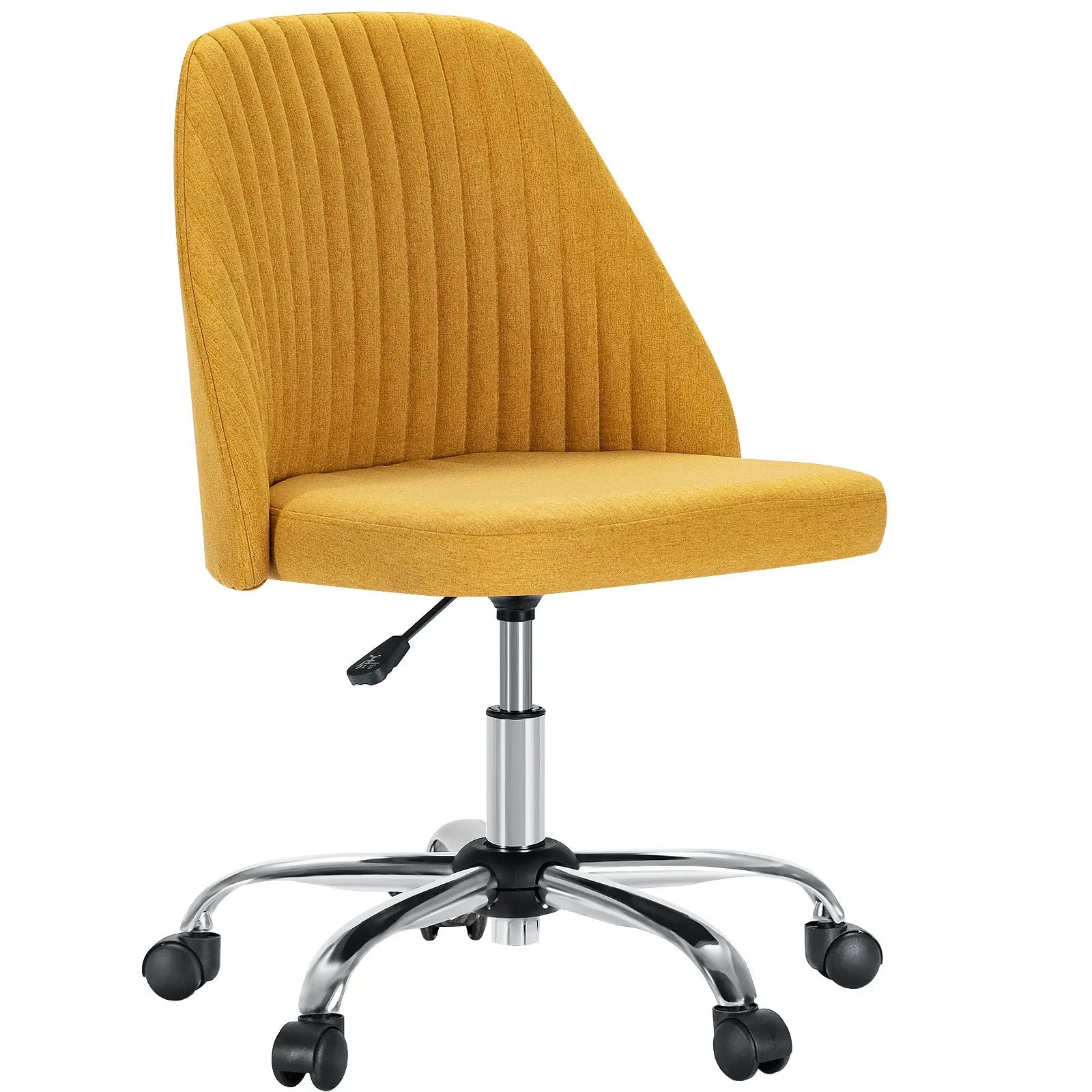 Armless Vanity Swivel Chair with Modern Fabric