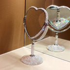 HeartGlow 360° Makeup Mirror (Double-Sided Heart Shape)