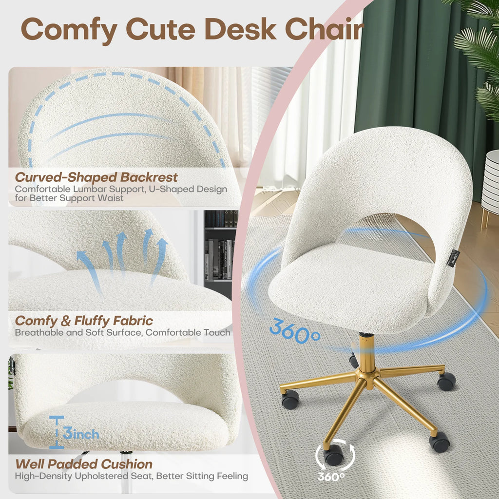 Makeup Vanity Desk  Adjustable Swivel Chair